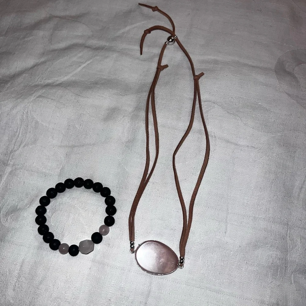 Pink stone jewelry - Picture 5 of 7